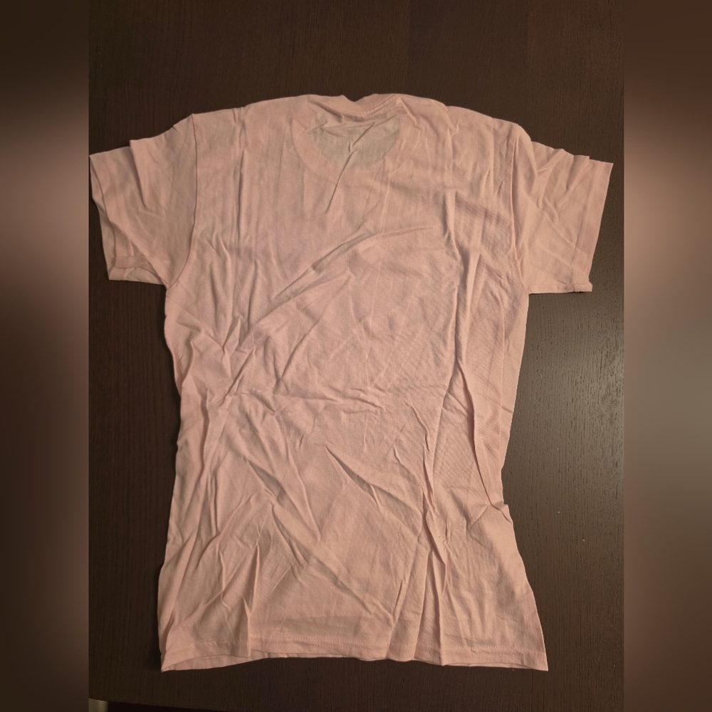 Light Pink Graphic Tee with Portrait Print Size S New Never Worn - Picture 2 of 3